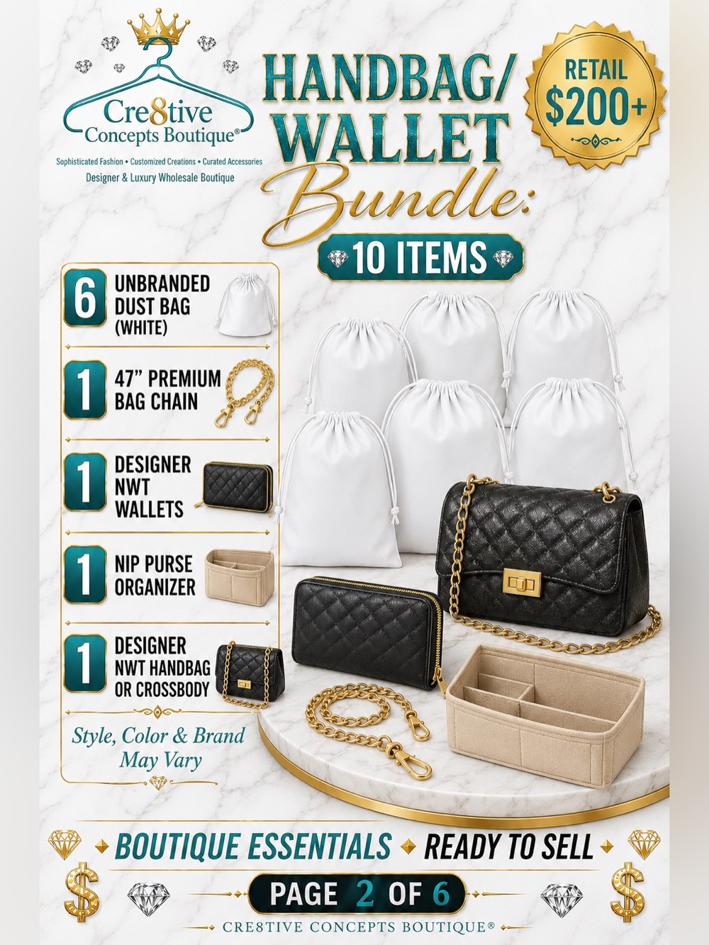 👜 HANDBAG & WALLET, You Deserve it — 10 Items WHOLESALE BUNDLE